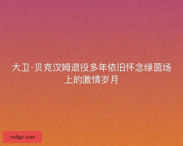 大卫·贝克汉姆退役多年依旧怀念绿茵场上的激情岁月